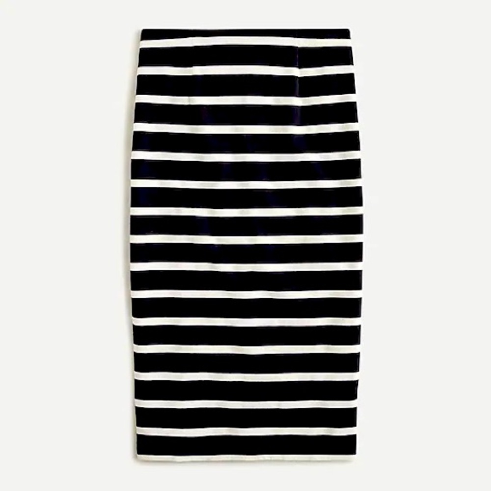J. Crew Knit Pencil Skirt - black and white striped